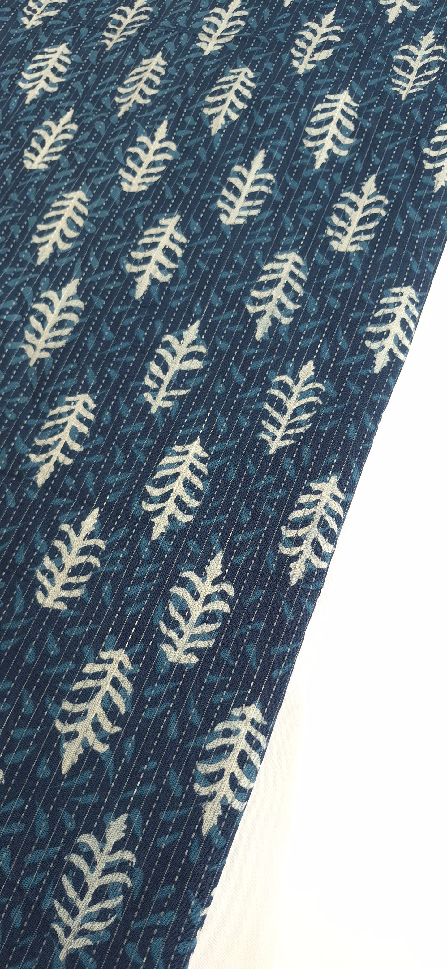 Blue Cotton Kantha Short Kurti