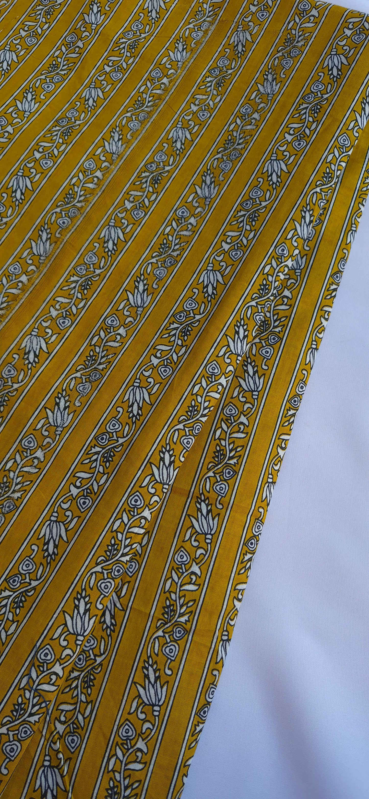 Mustard Stripe Cotton Short Kurti
