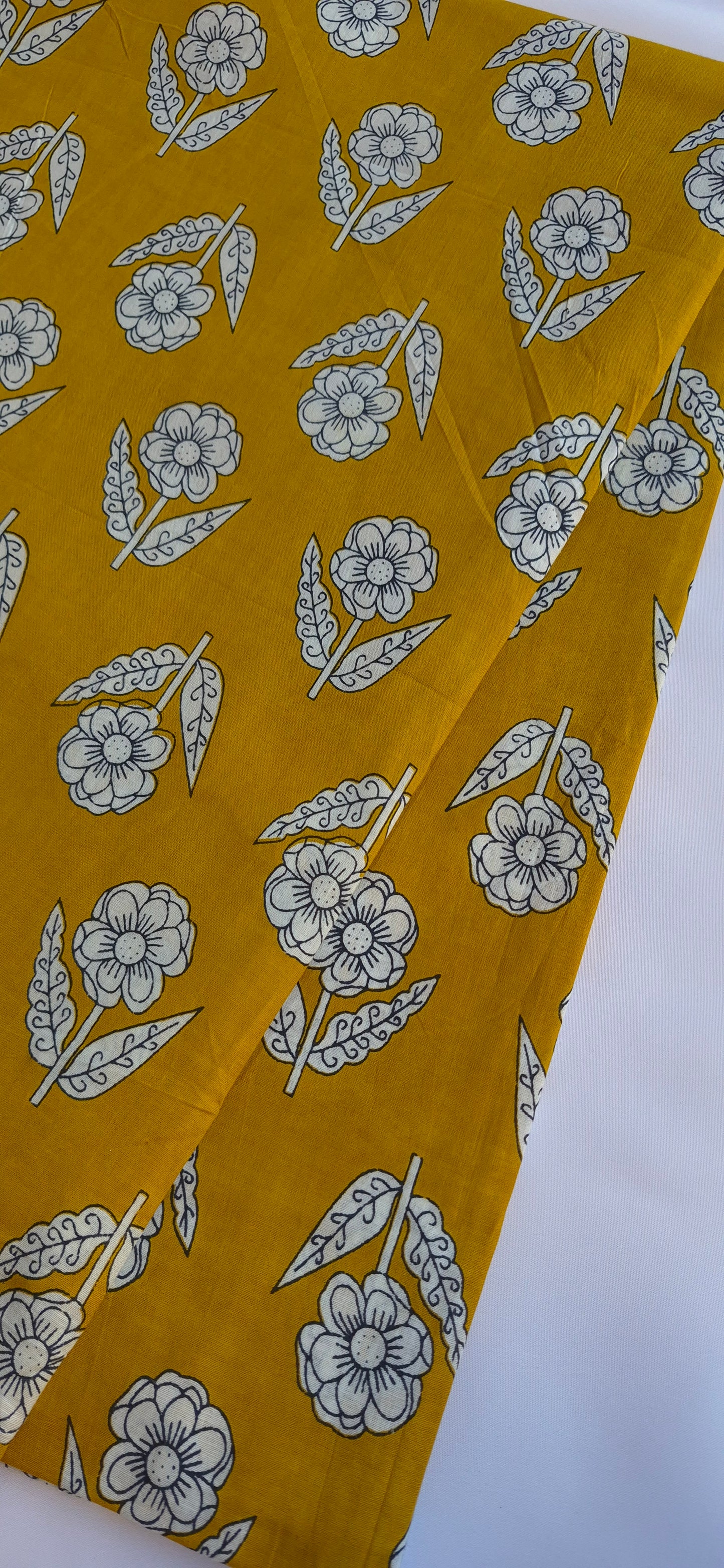 Mustard Cotton Long Straight Kurti