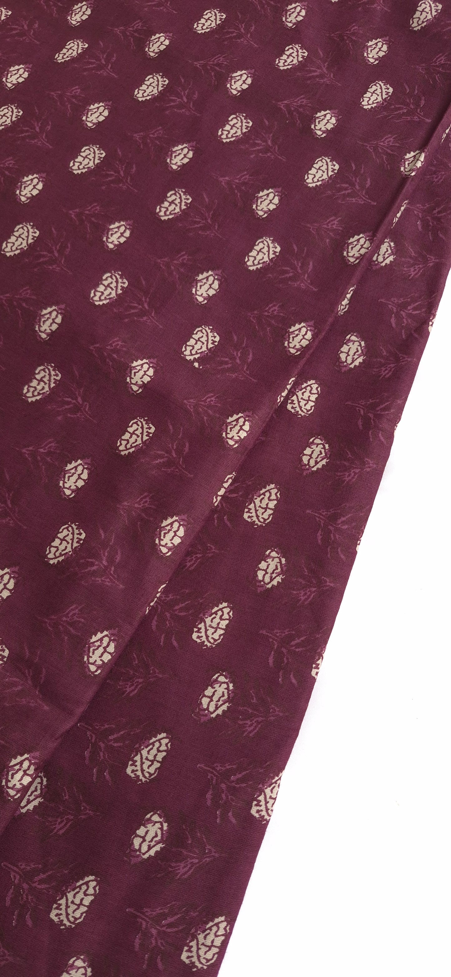 Wine Motif Cotton Long Straight Kurti