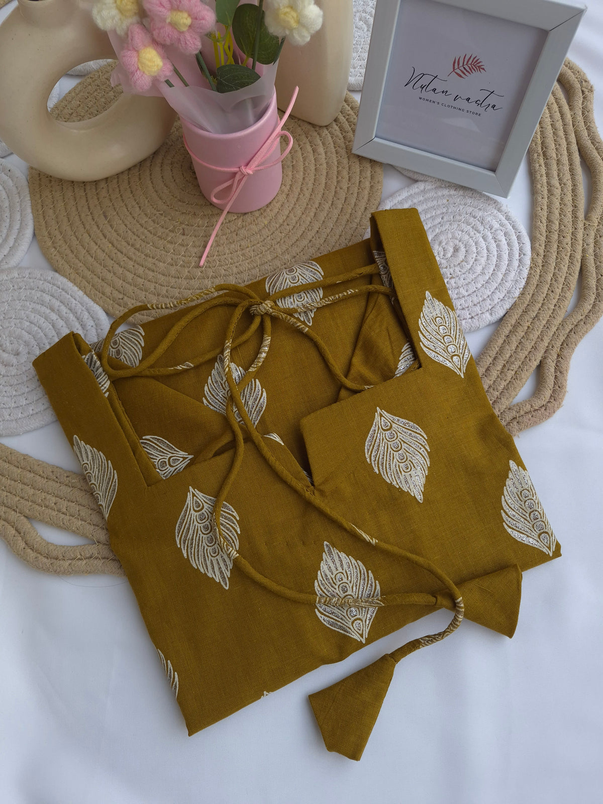 Mustard Leaf Cotton Short Kurti