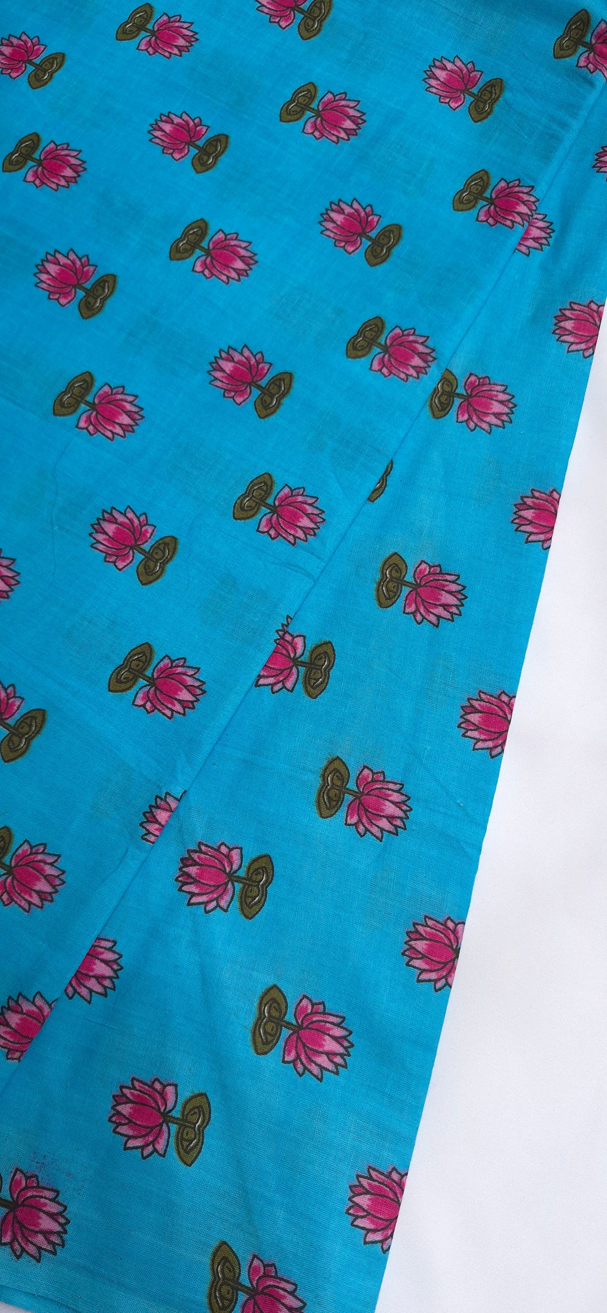 Blue Lotus Cotton Alia Cut Kurti
