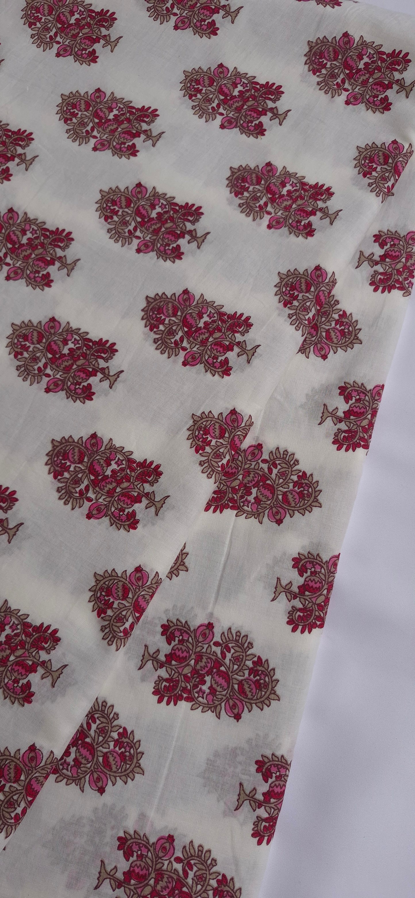 White Block Printed Alia Cut Kurti