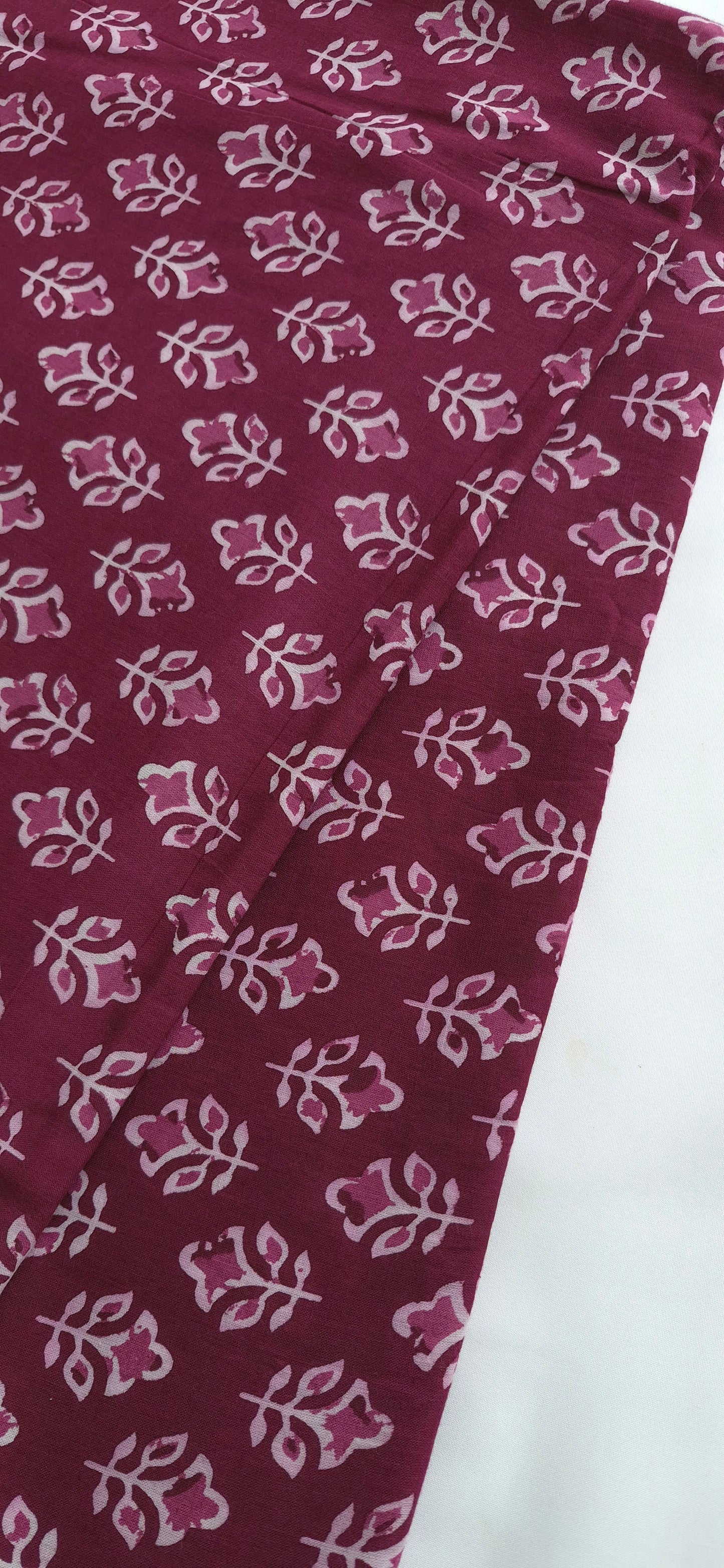 Deep Pink Cotton Short Kurti With Lace