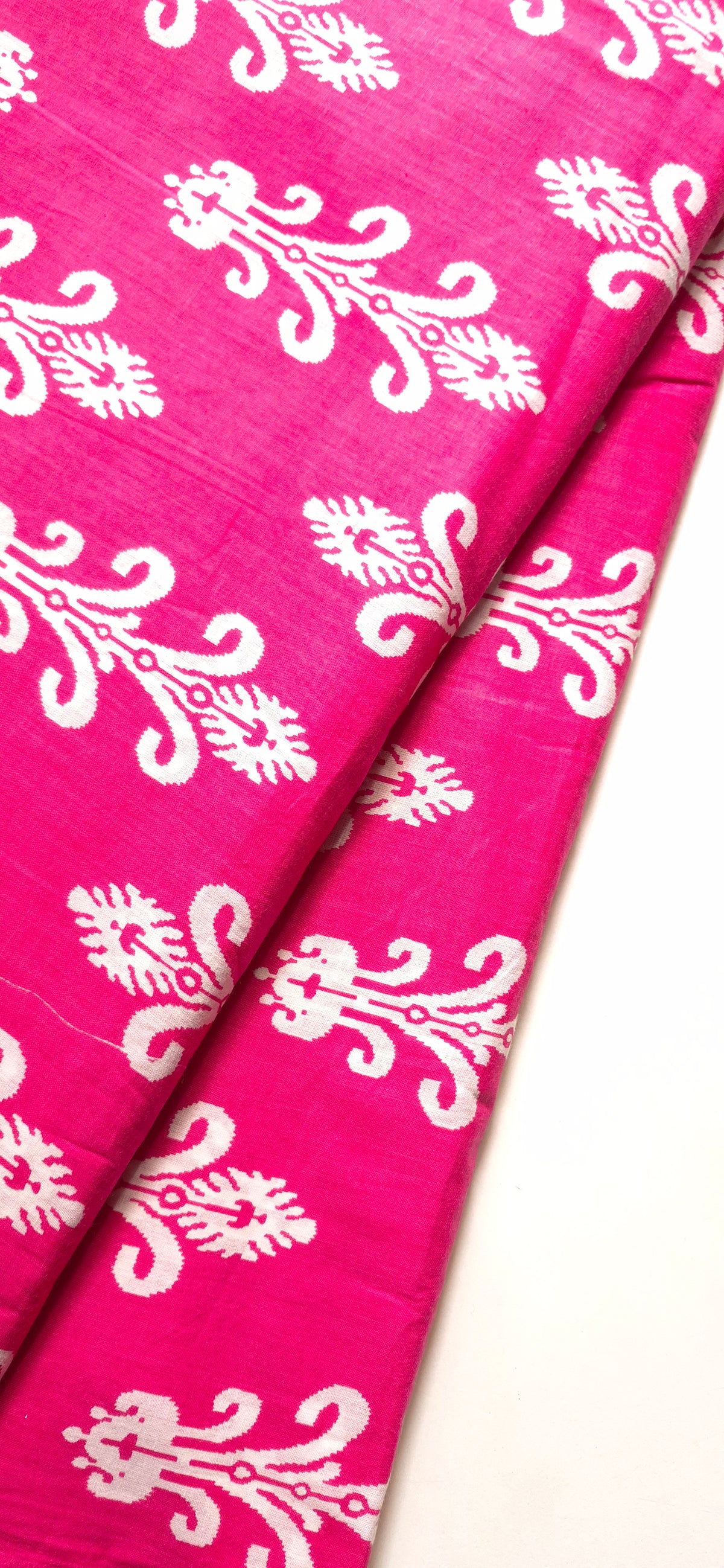 Hot Pink Cotton Long Straight Kurti