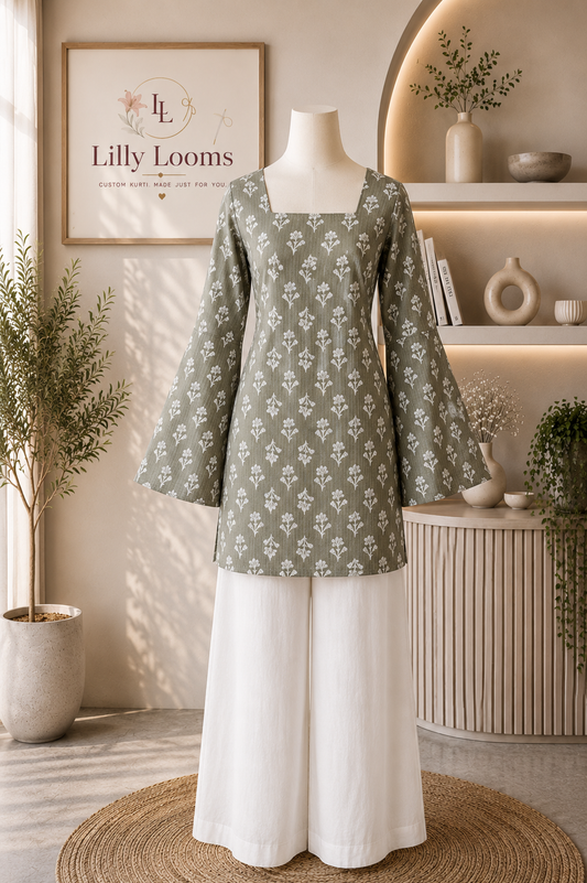 Cotton Kantha Corset Short Kurti