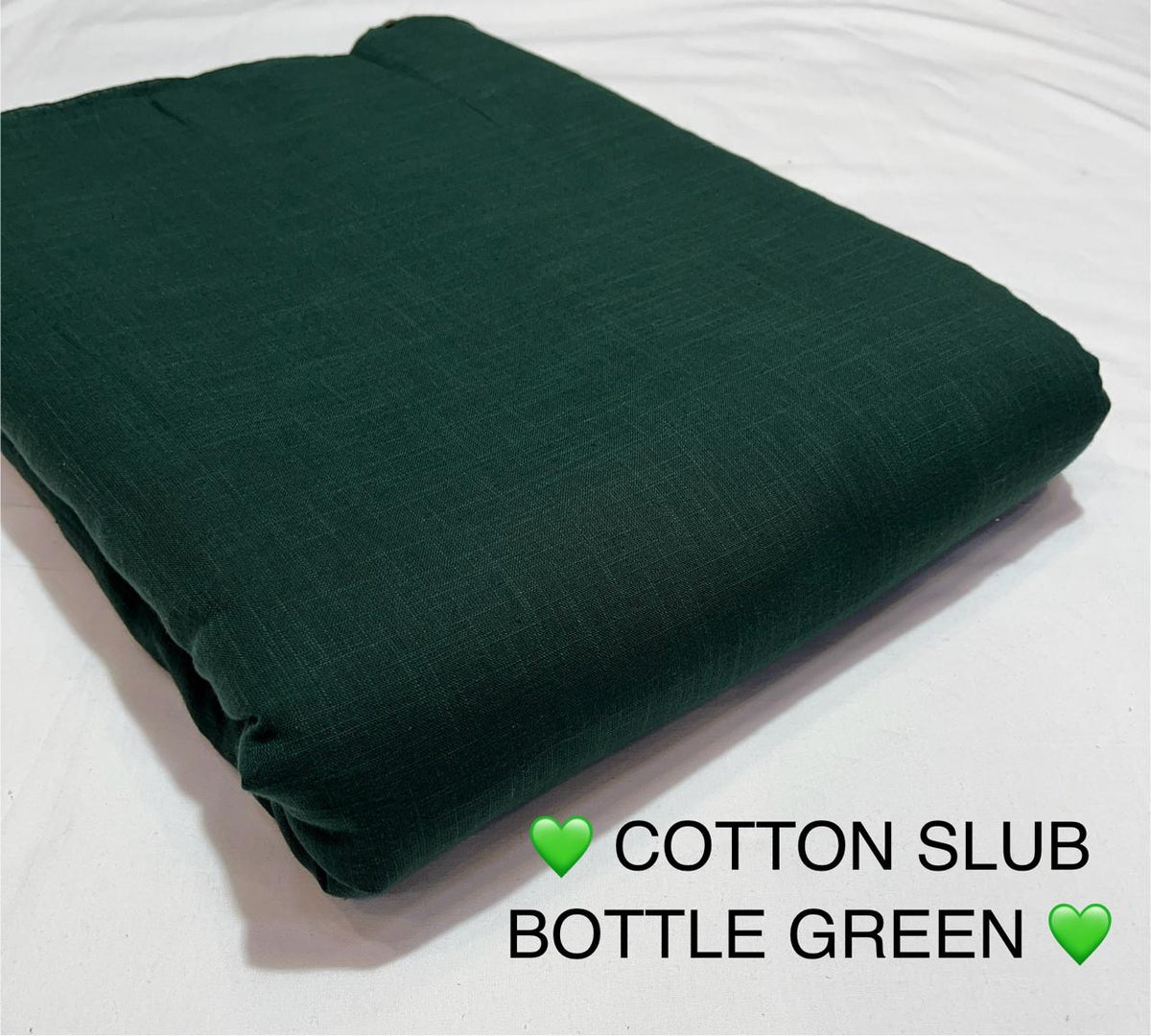 Bottle Green Cotton Slub Long Straight Kurti With Lining