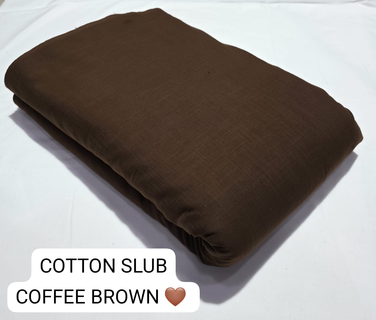 Coffee Brown Cotton Slub Long Straight Kurti With Lining