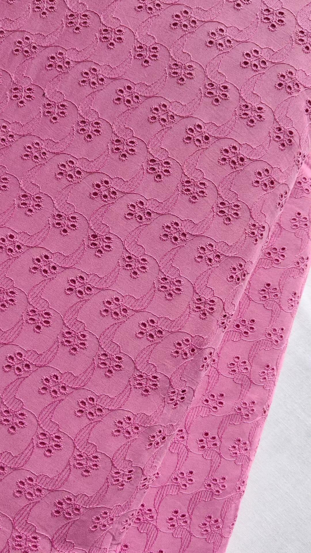 Pink Cotton Hakoba Long Straight Kurti