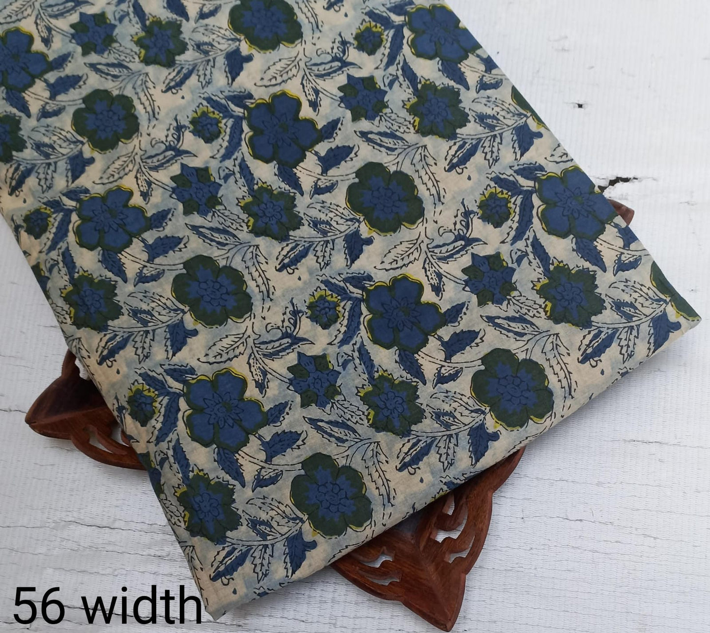 Azure Bloom Handblock Printed Floral Cotton Co-ord Set