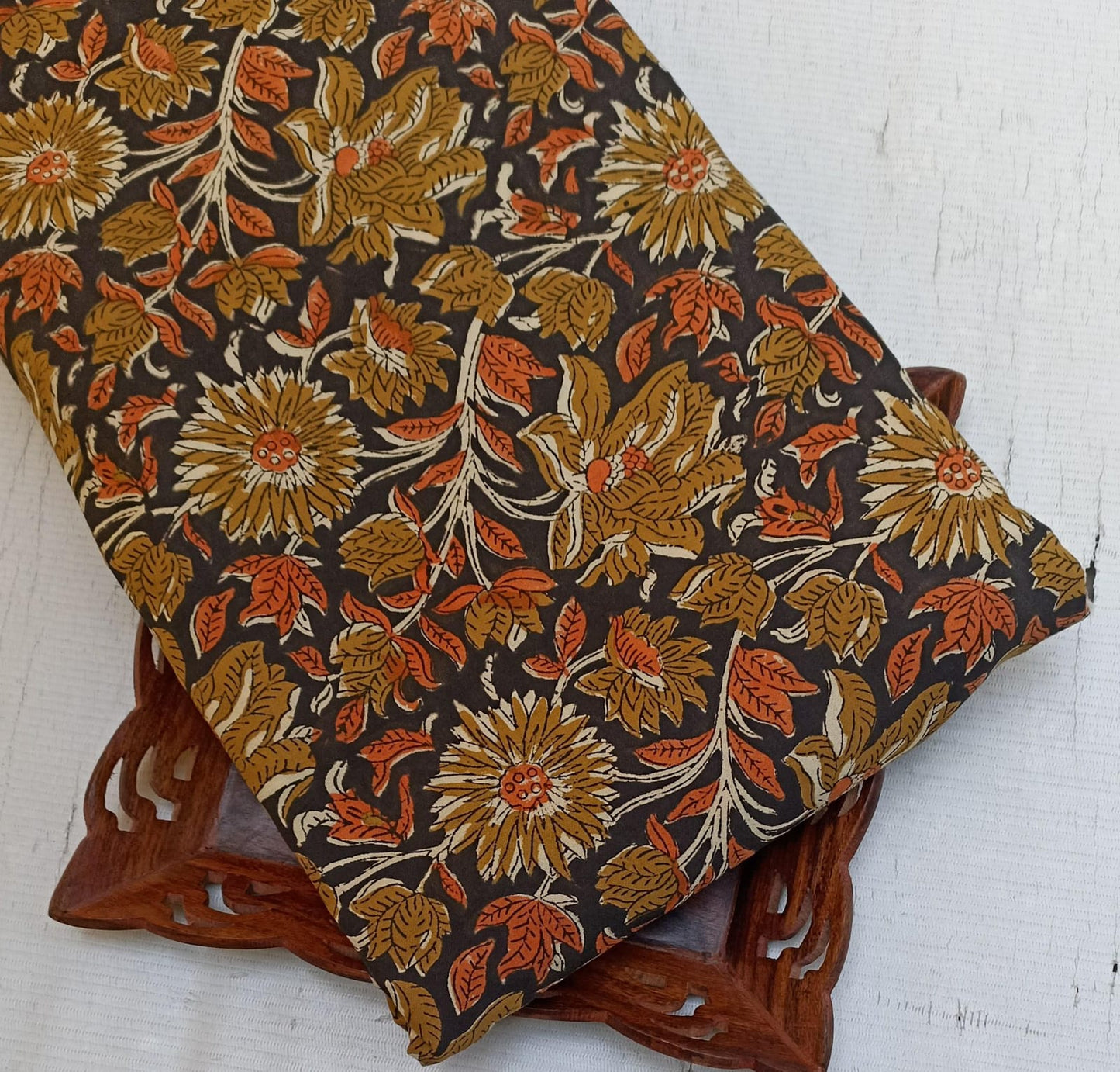 Handblock Kalamkari Printed Cotton Long Straight Kurti