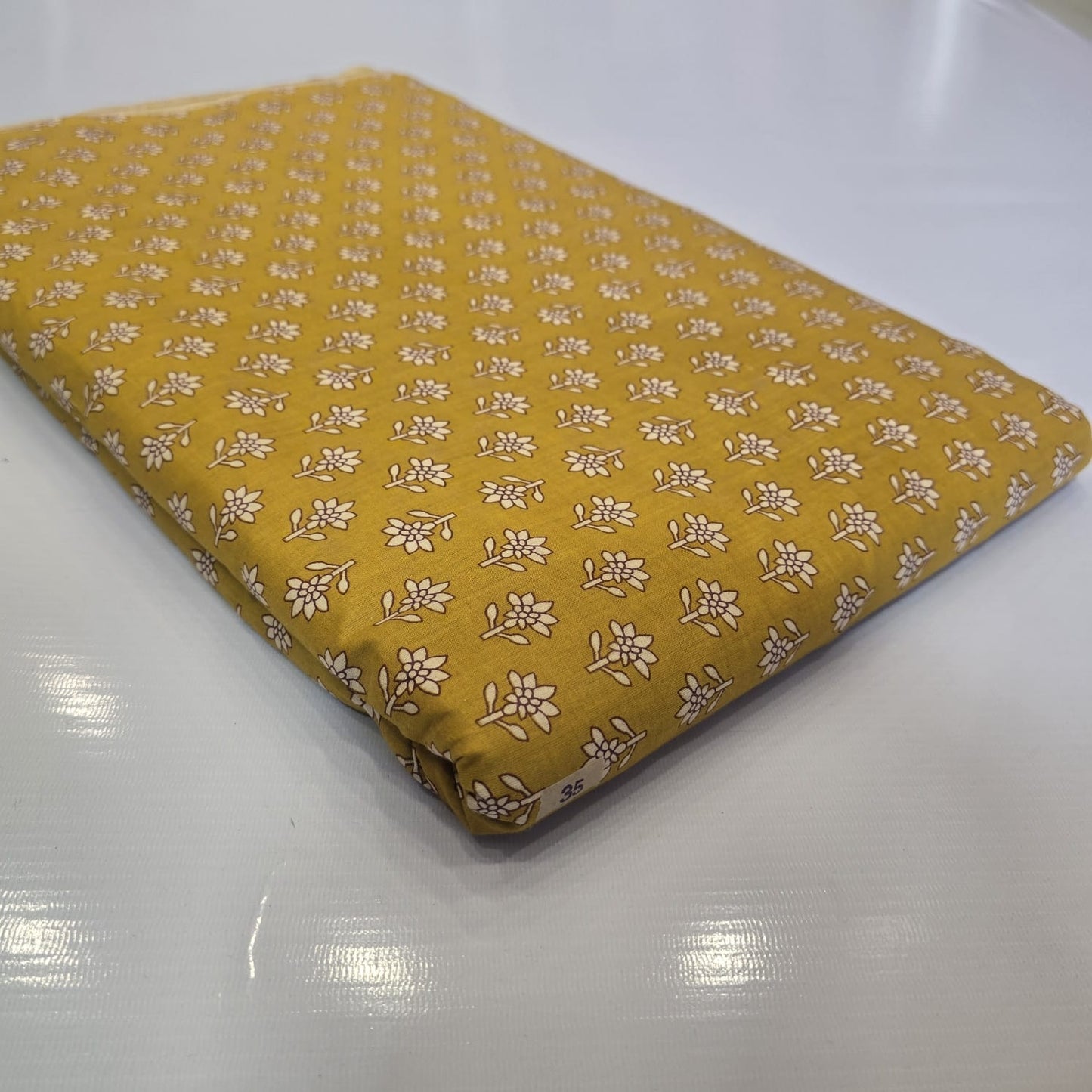 Mustard Cotton Long Straight Kurti