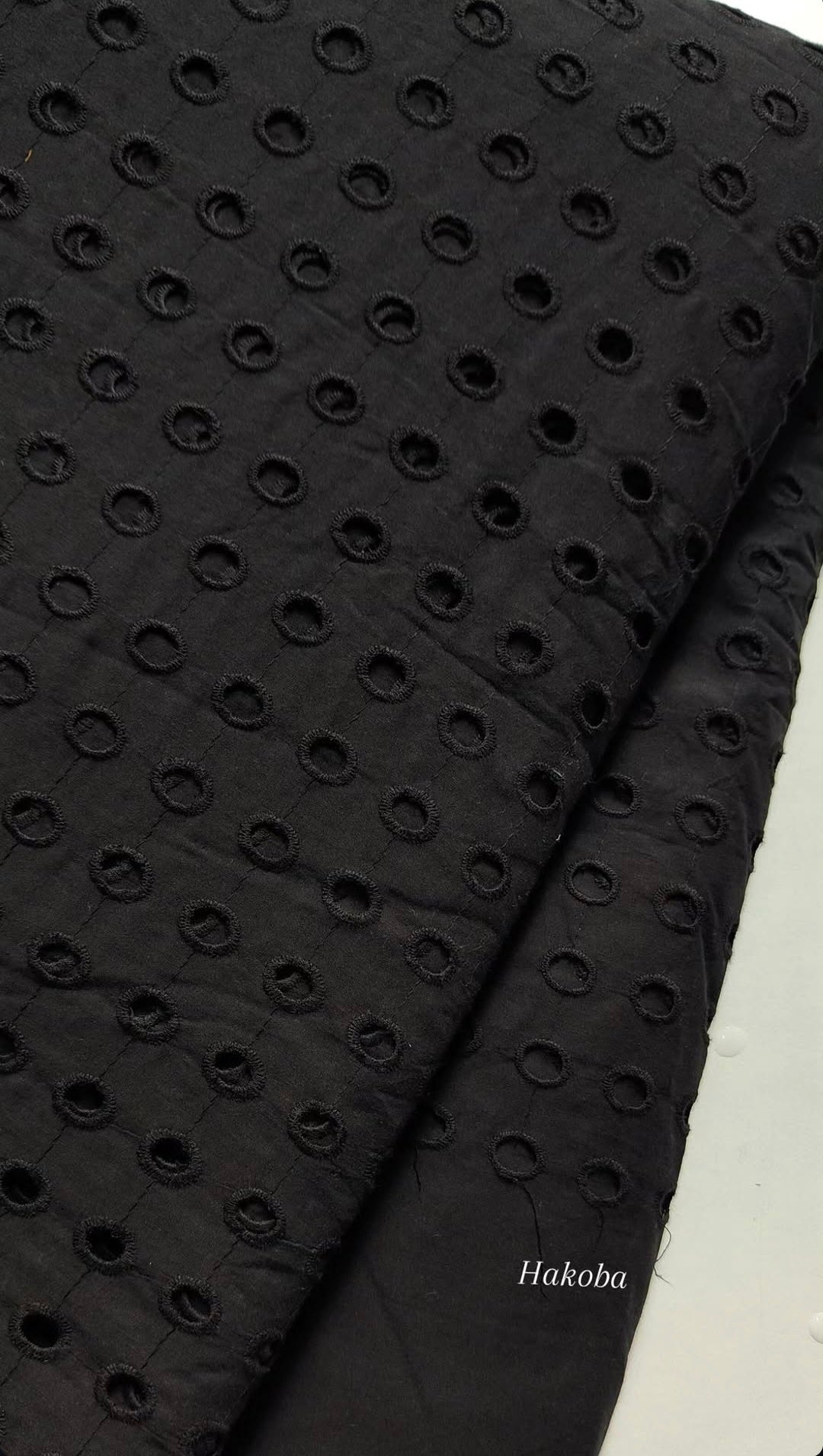 Black Cotton Hakoba Long Straight Kurti
