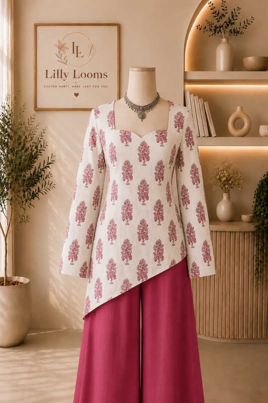 Asymmetrical Cotton Short Kurti