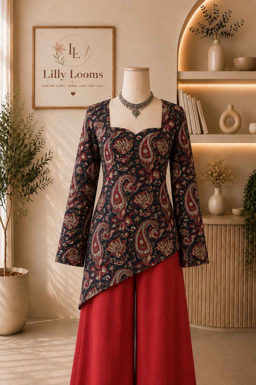 Asymmetrical Cotton Short Kurti