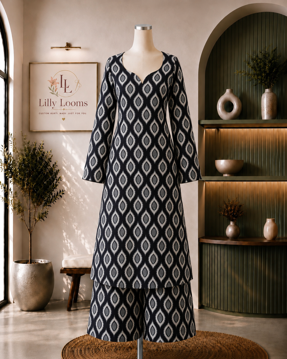 Black Cotton Co-ord Set