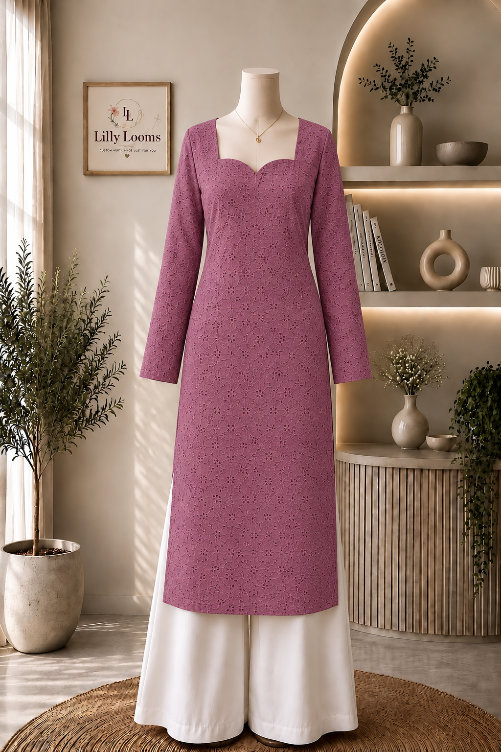 Cotton Hakoba Long Straight Kurti