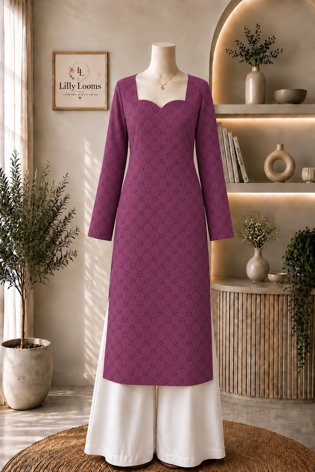Cotton Hakoba Long Straight Kurti