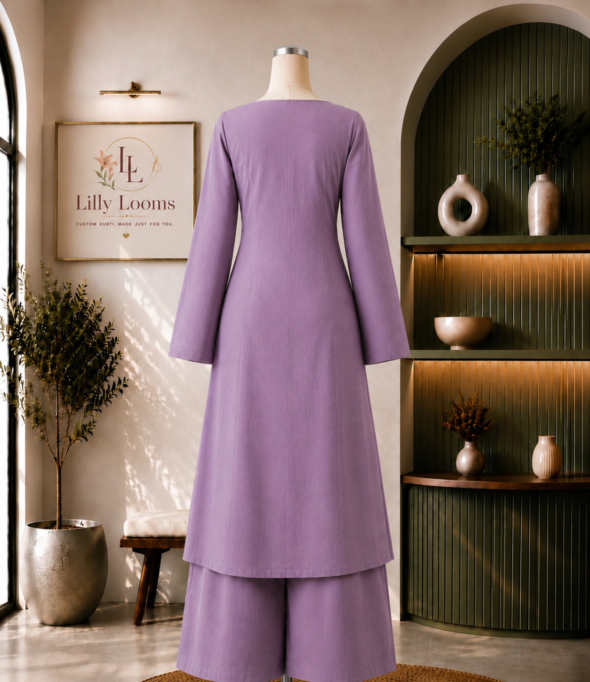 Solid Lilac Cotton Co-ord Set
