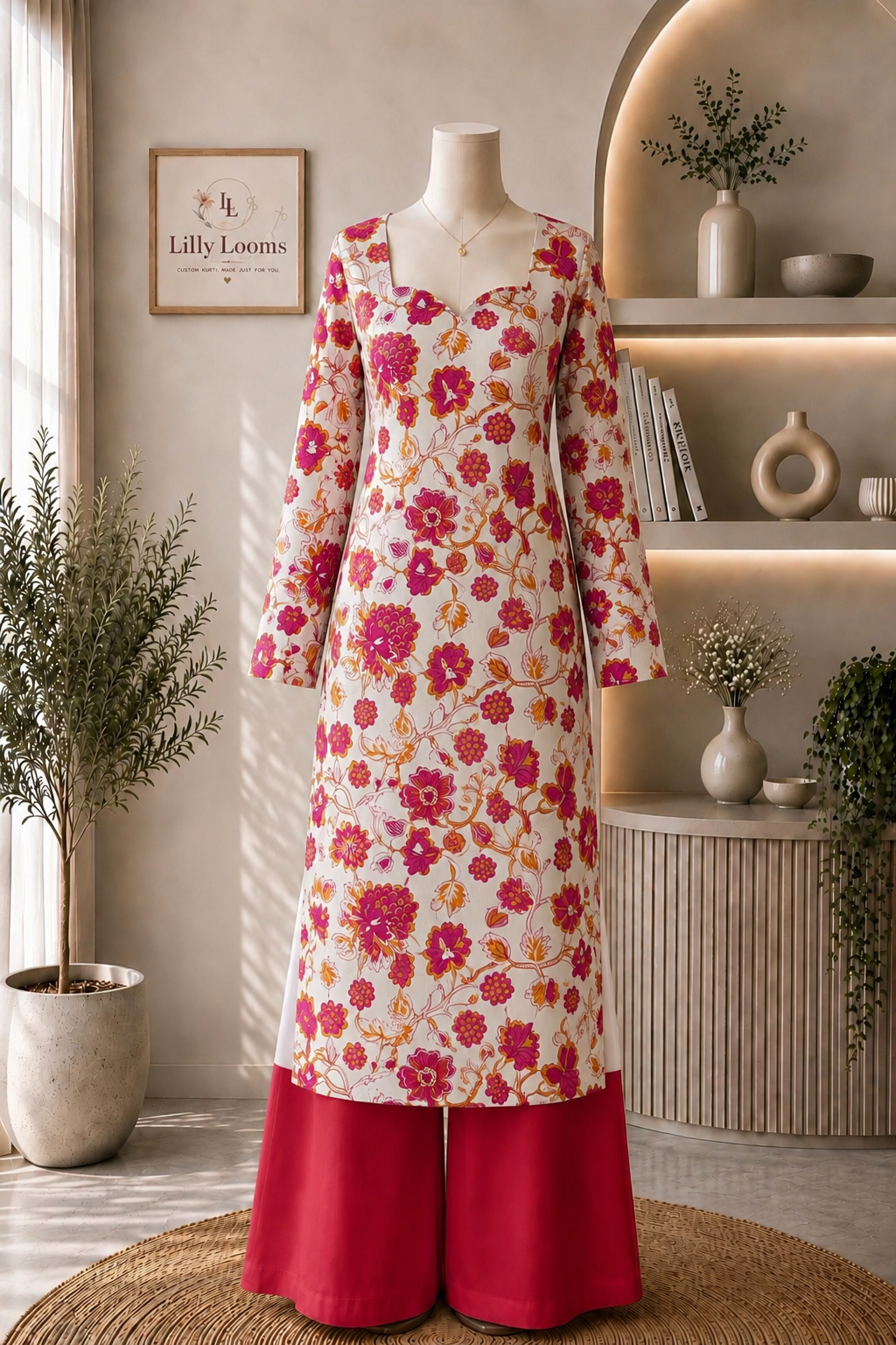 Gulbahaar Cotton Long Straight Kurti