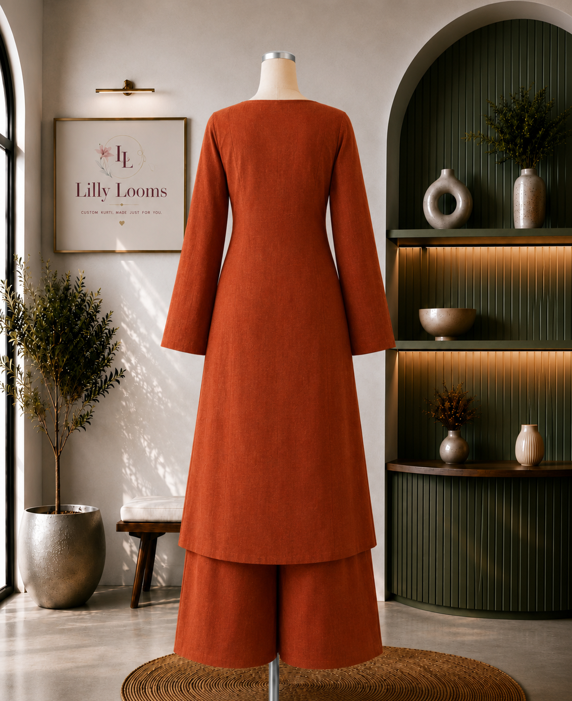 Solid Rust Cotton Co-ord Set
