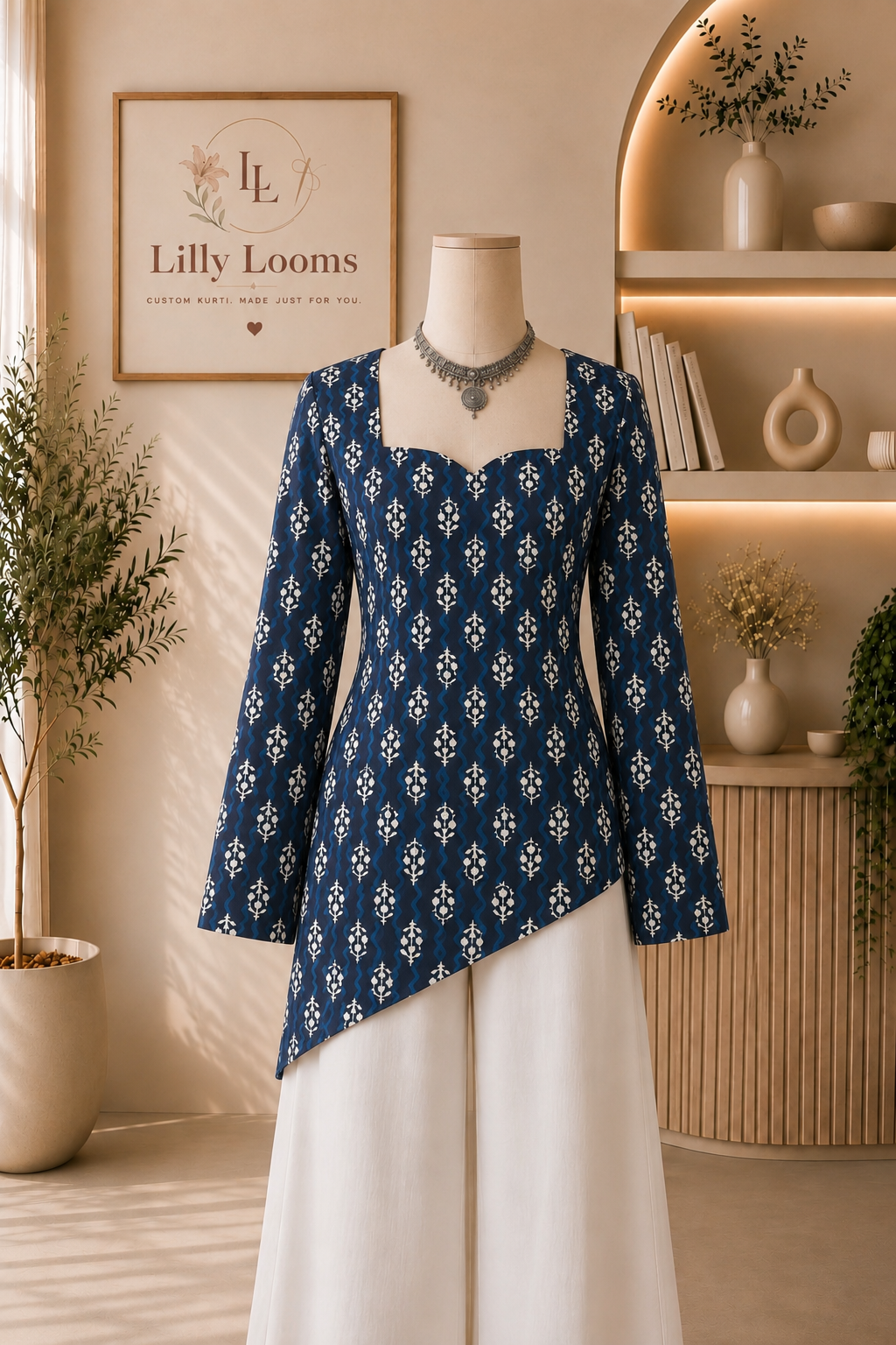 Asymmetrical Cotton Short Kurti