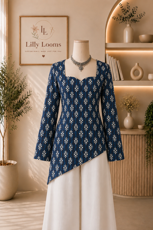 Asymmetrical Cotton Short Kurti