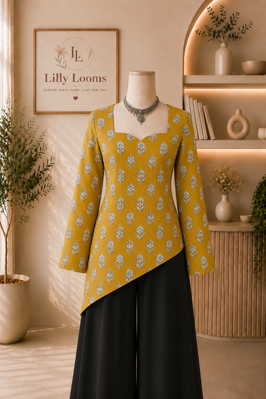 Asymmetrical Cotton Short Kurti