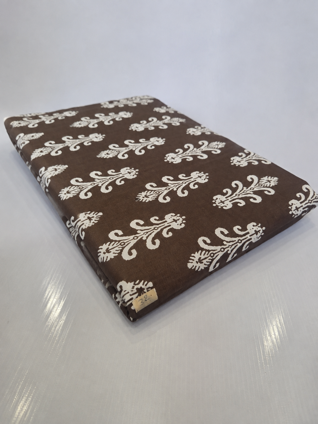 Coffee Brown Cotton Short Kurti With Lace