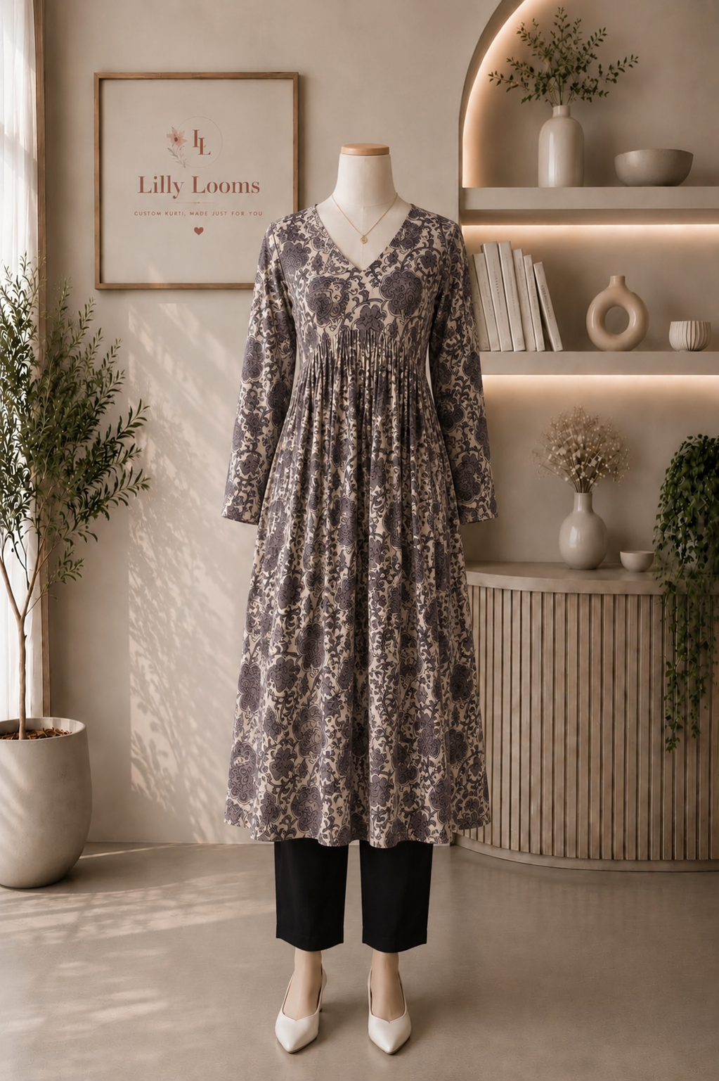 Handblock Printed Alia Cut Kurti
