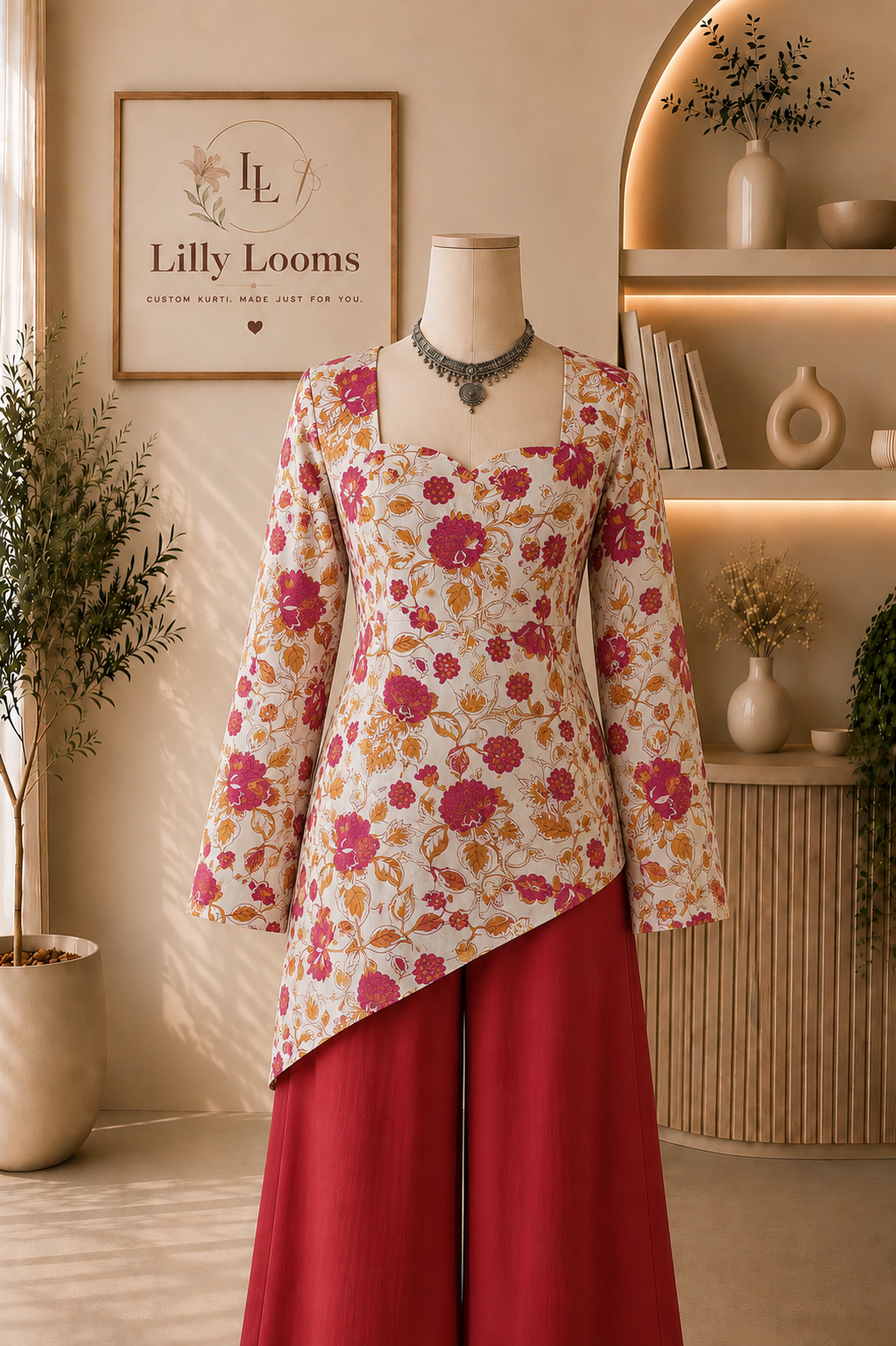 Asymmetrical Cotton Short Kurti