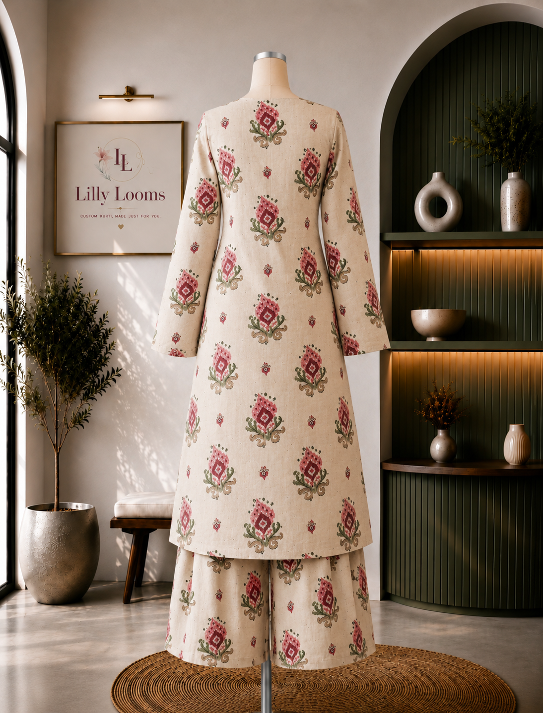 Off-White Printed Khadi Cotton Co-ord Set