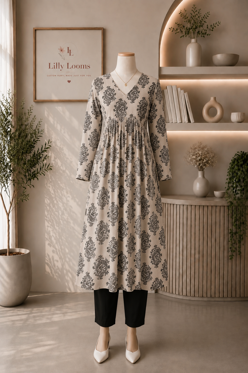 Handblock Printed Alia Cut Kurti