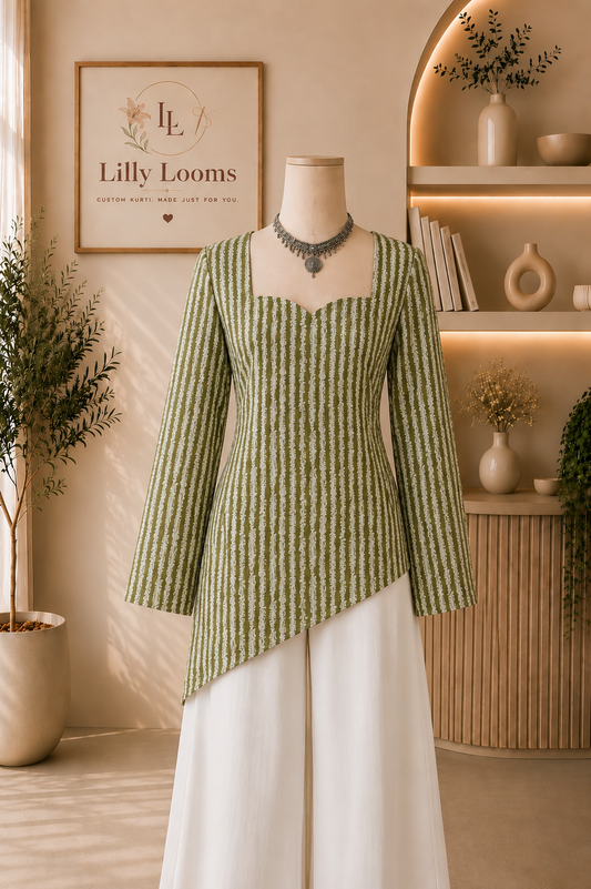 Asymmetrical Cotton Short Kurti