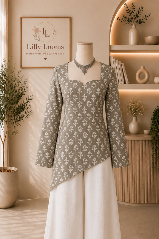 Asymmetrical Cotton Short Kurti
