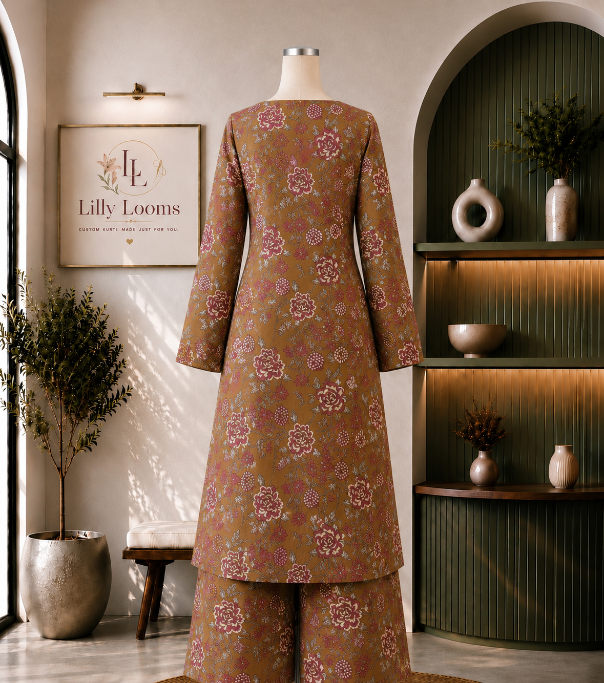 Mustard Floral Cotton Co-ord Set
