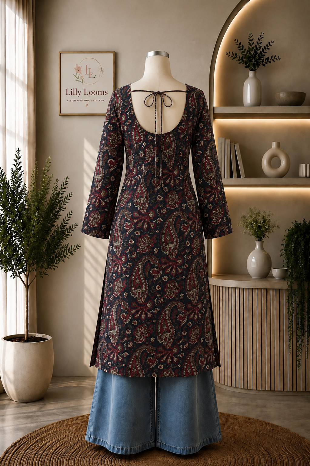 Cotton Kalamkari Long Straight Kurti