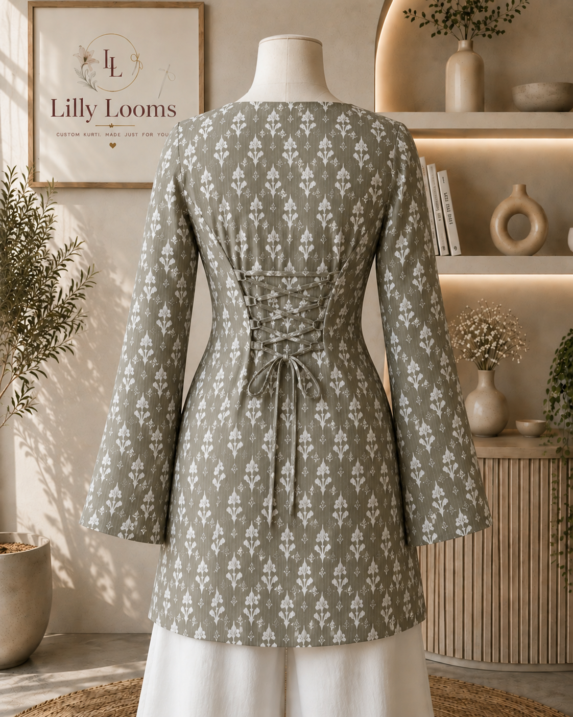 Cotton Kantha Corset Short Kurti