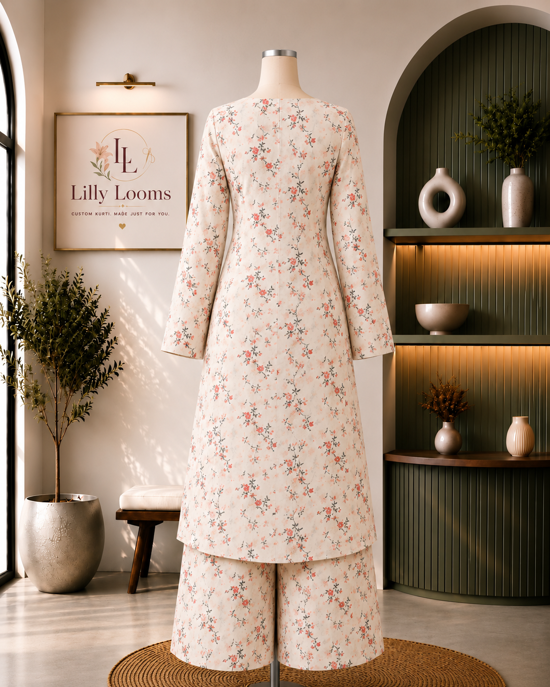 Off-White Floral Cotton Co-ord Set